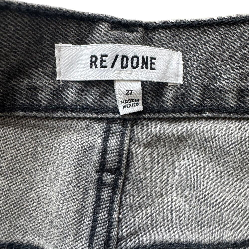 Re/Done 70s Ultra High Rise Loose Jeans Button Fly Wash Faded Black Gray Size 27 - Picture 4 of 5